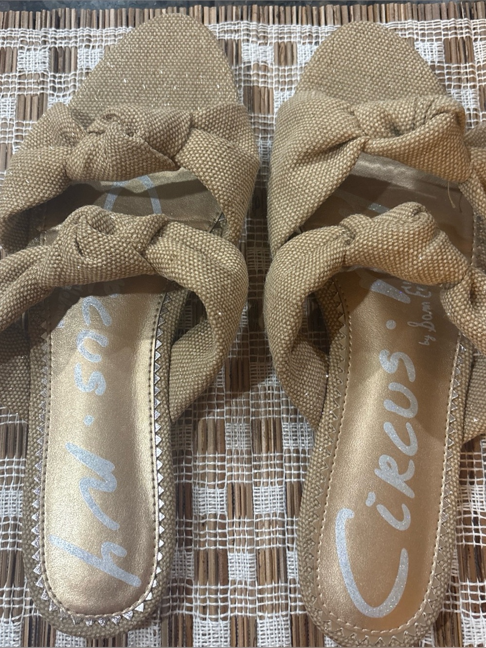 Circus by Sam Edelman Tan Knotted Slide Sandals